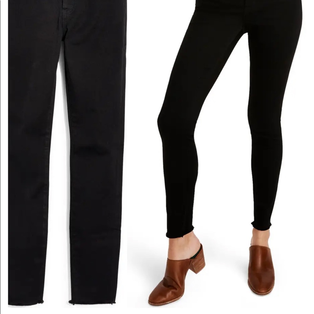 LAST CALL - Madewell 9-Inch Raw Hem Ankle Skinny Jeans black